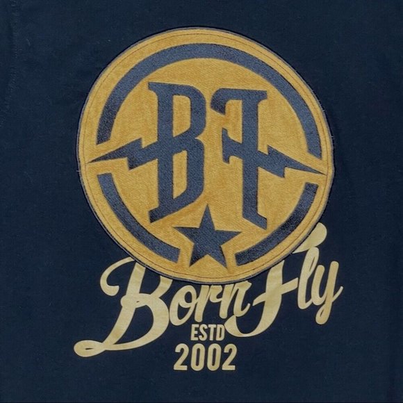 Born Fly 2002 Men's Fat Tire Tee with Brushed Felt Round Logo - Size Medium - Picture 3 of 10